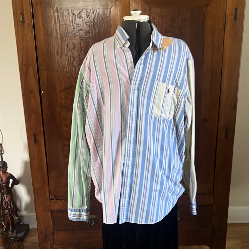 Polo Ralph Lauren Pastel Striped Shirt Vintage color block